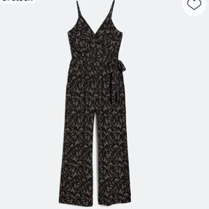 Kaileigh Black Maxi Dress with Cream Leaf Print